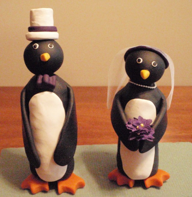 penguin cake toppers The white top hat makes me think the groom wore a 