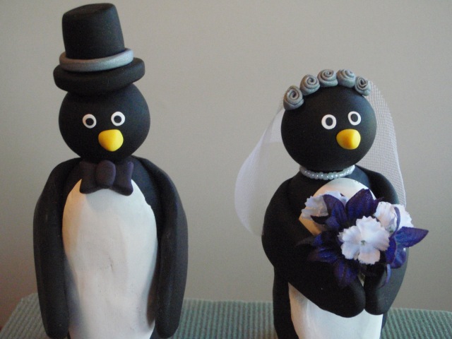 penguin cake toppers Congrats to Adam and Jessica I hope these penguins 
